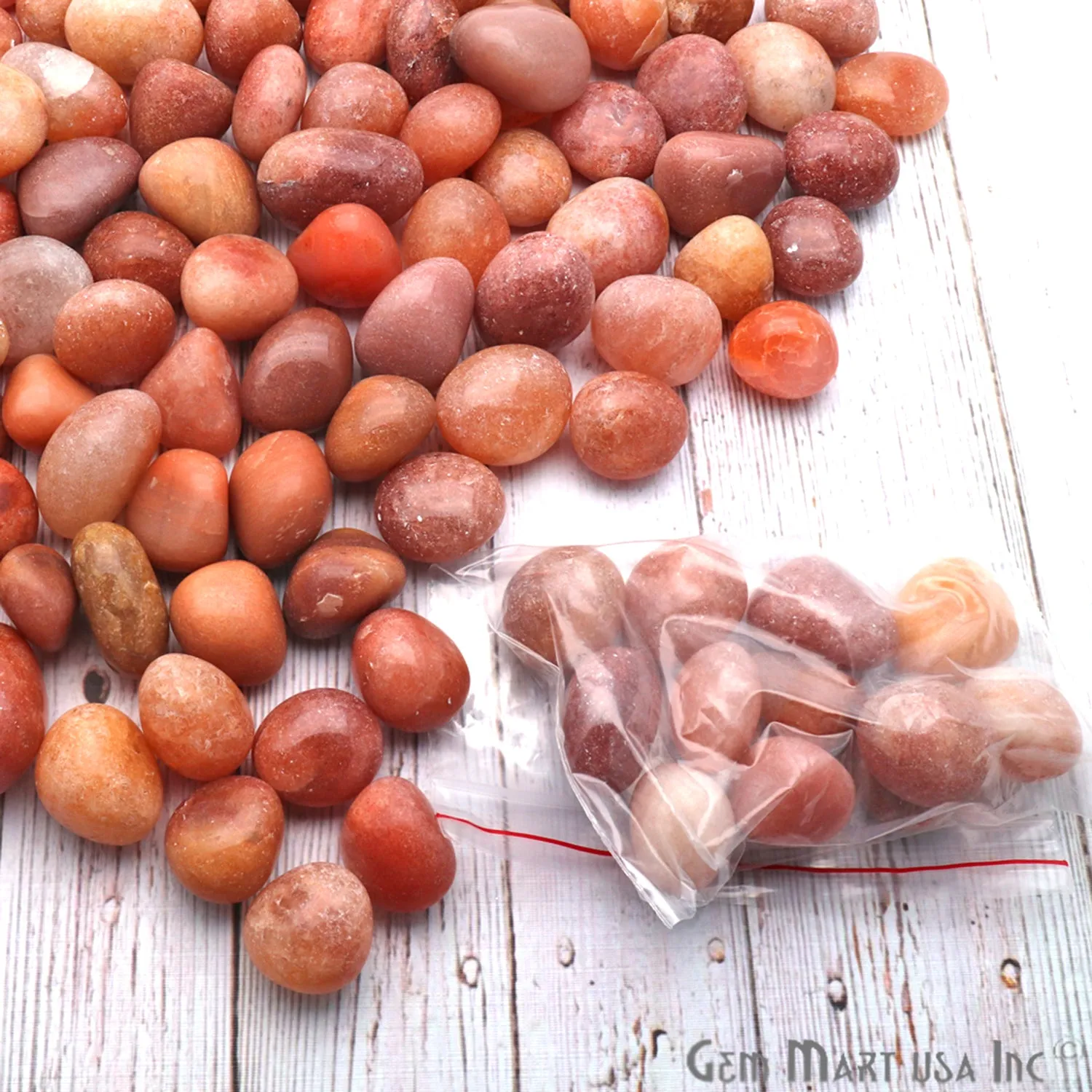 3.53oz Lot Sunstone Tumbled Reiki Healing Metaphysical Beach Spiritual Gemstone