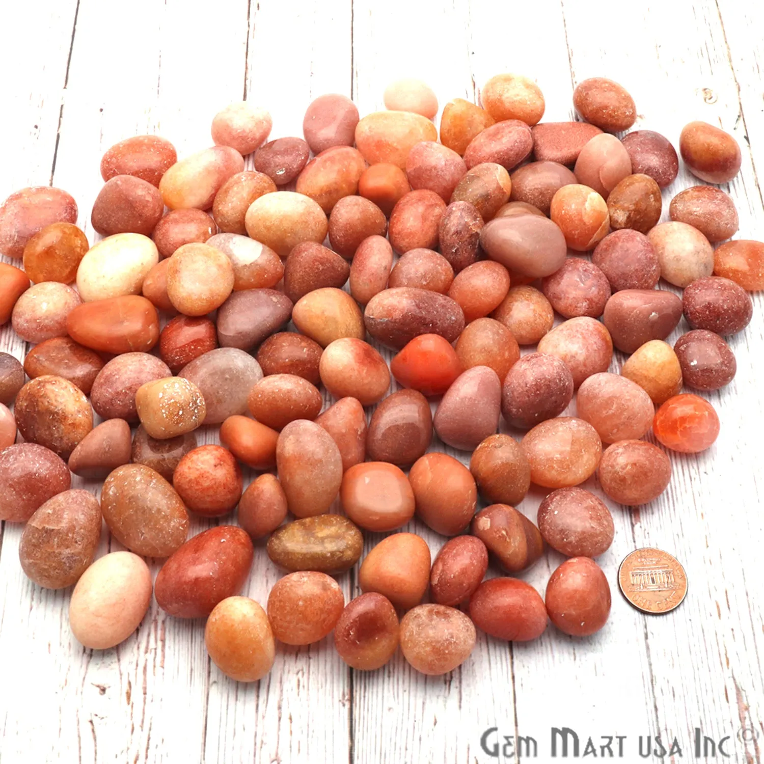 3.53oz Lot Sunstone Tumbled Reiki Healing Metaphysical Beach Spiritual Gemstone