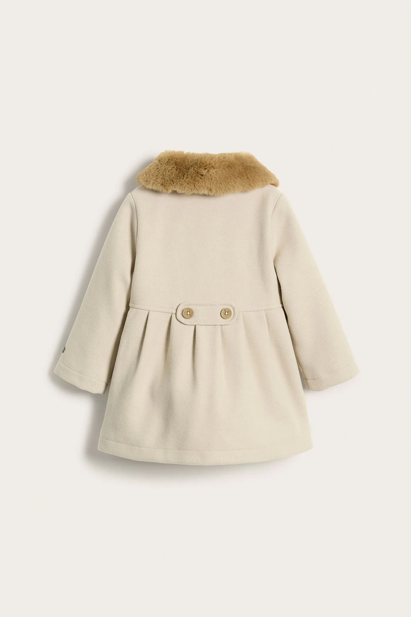 Baby & kids' beige faux fur collar coat