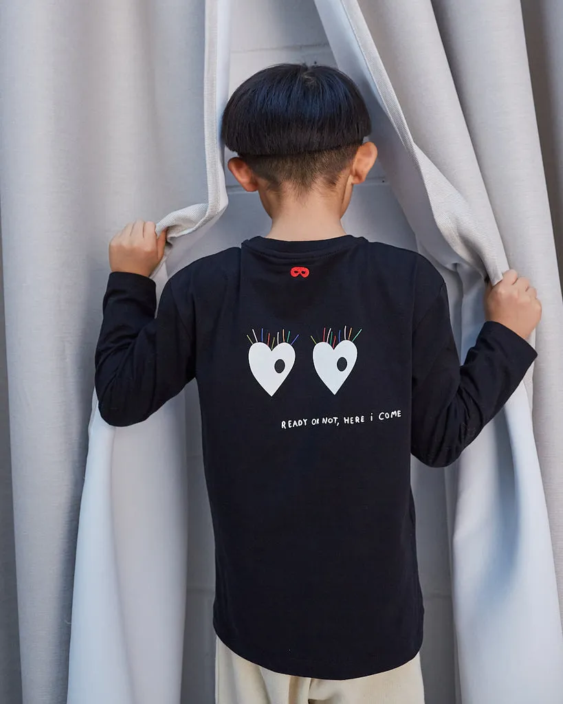 BEAU LOVES BLACK 'I SEE YOU' LONG SLEEVE T-SHIRT