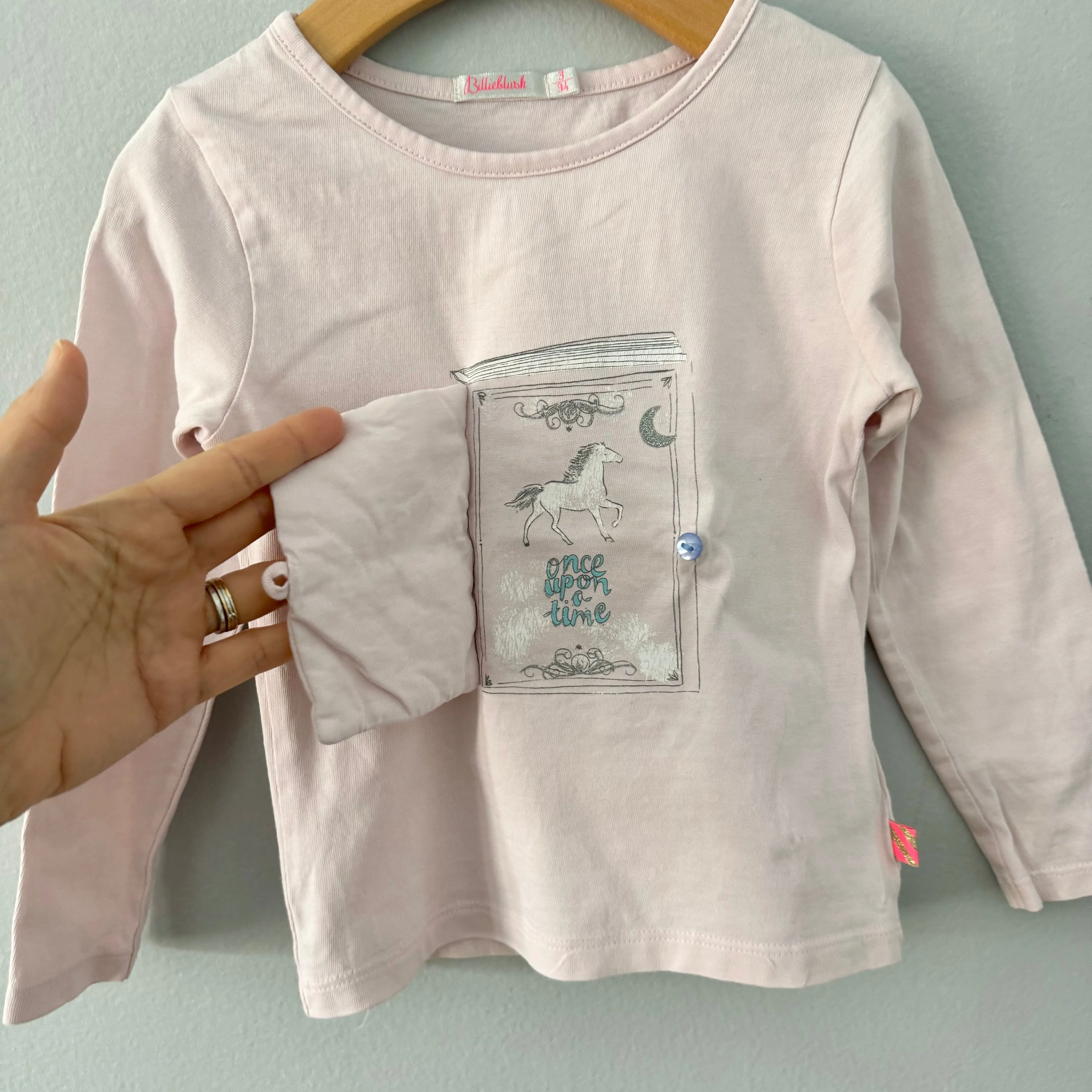 Billieblush / Light pink long sleeve T-shirt - Magic book / 3Y