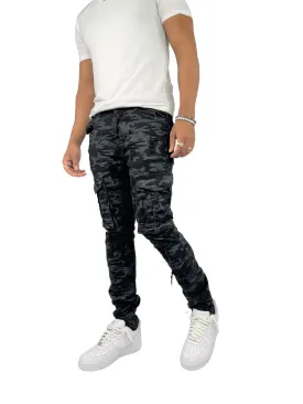 Blind Trust - Skinny Cargo Jeans - Black Camo Black