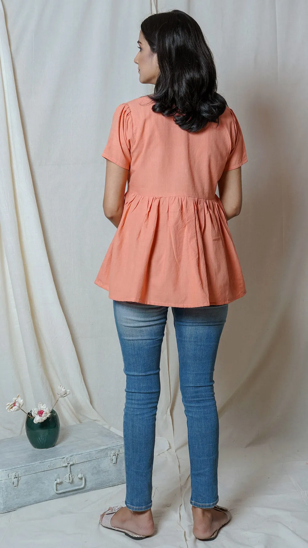 Blush gather top