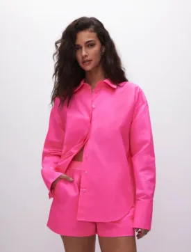 Coated Poplin Weekend Shirt Pink