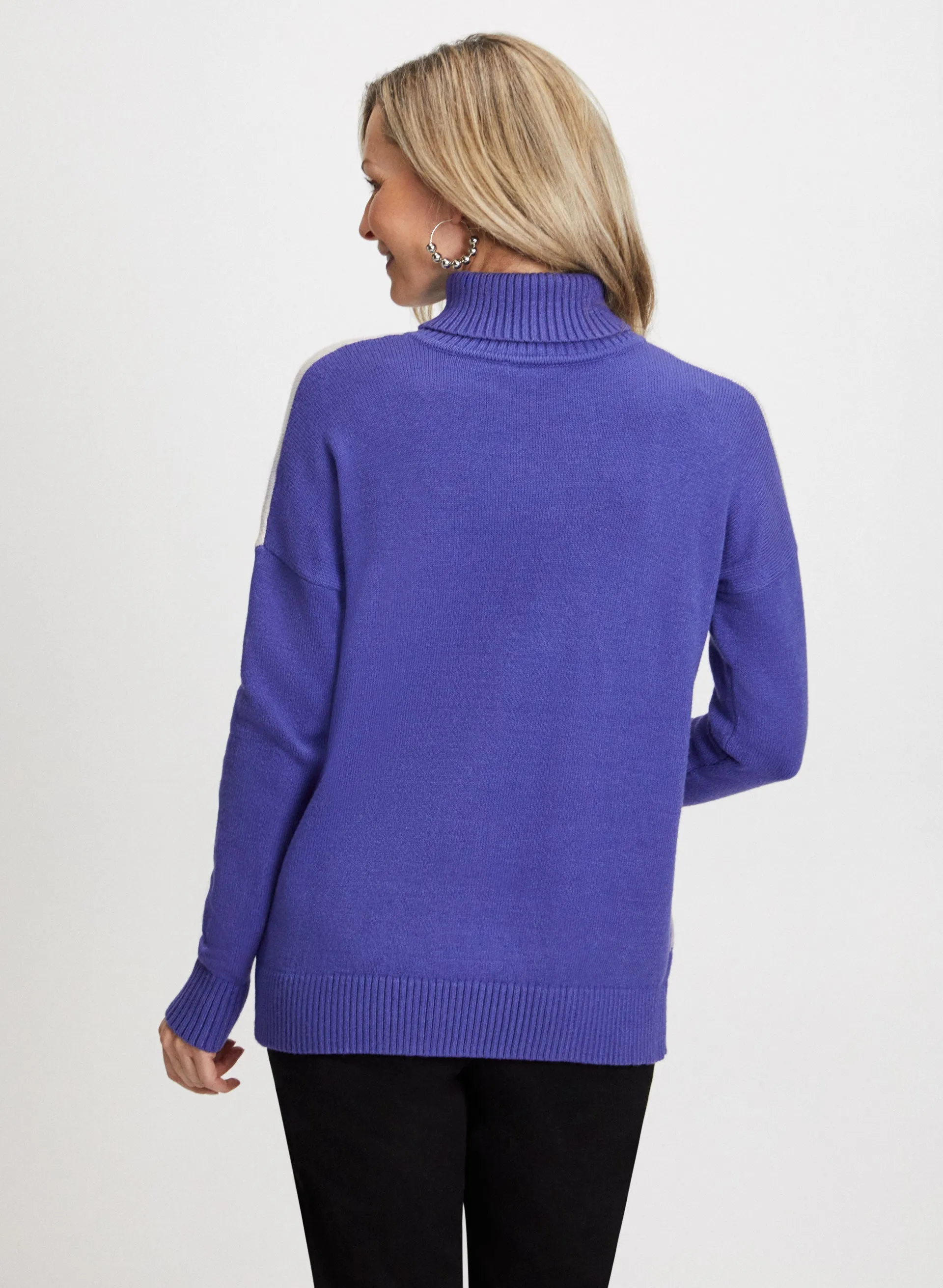 Colour Block Turtleneck Sweater