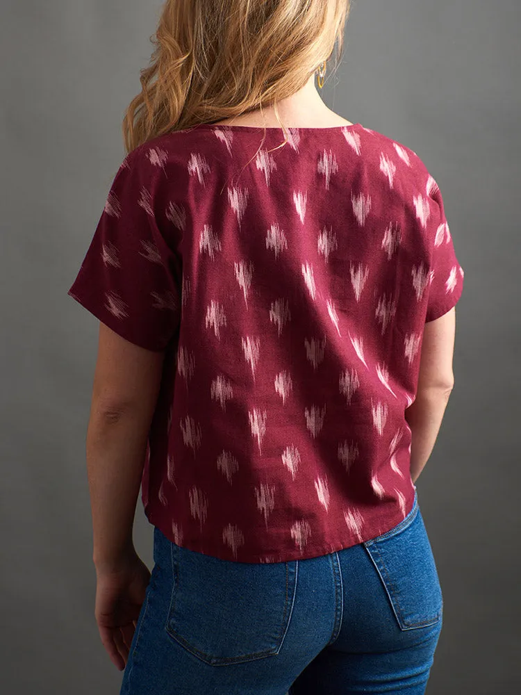 Dana Top - Garnet Ikat