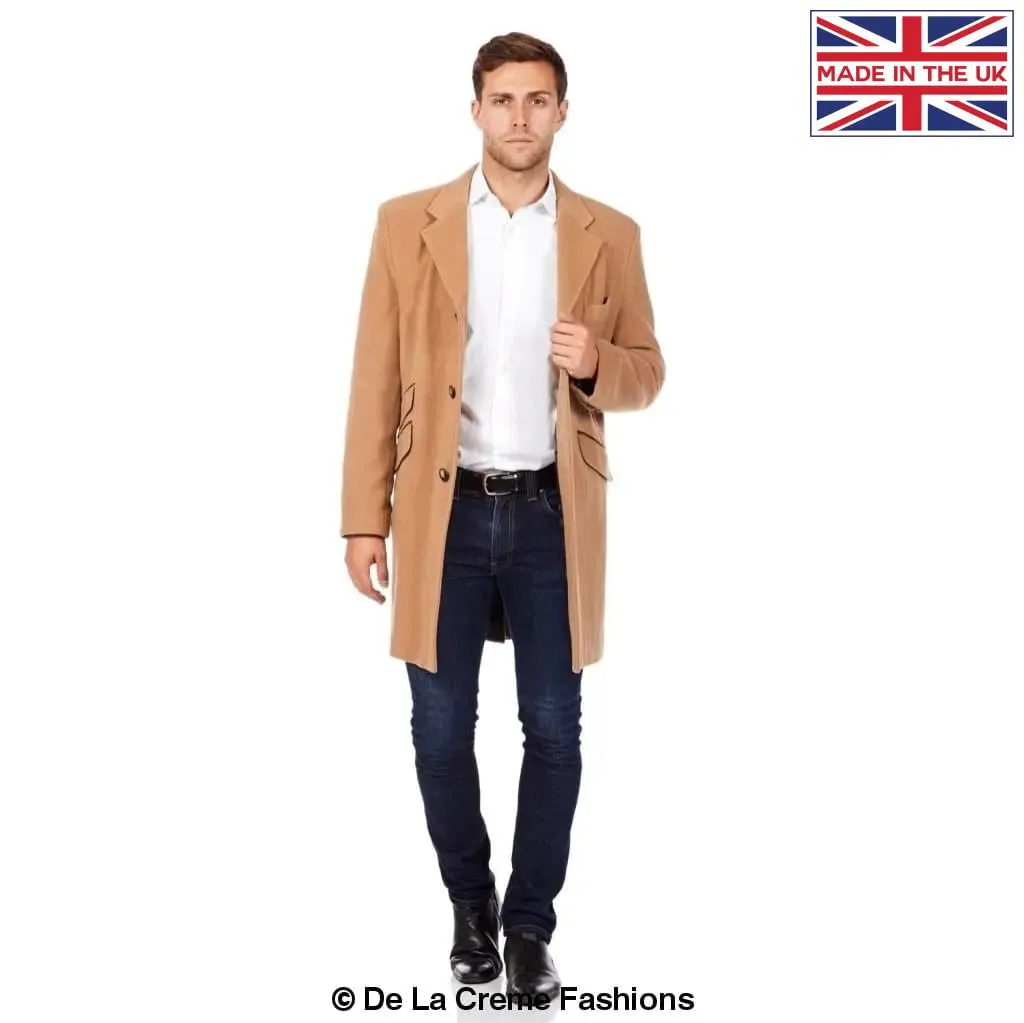 De La Creme MAN - Wool Blend Single Breasted Retro Mod Coat