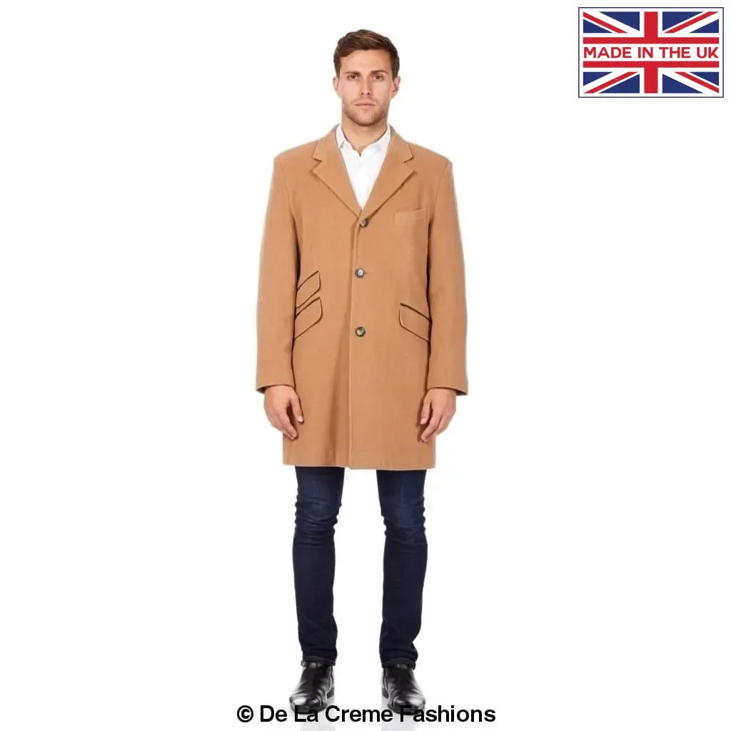 De La Creme MAN - Wool Blend Single Breasted Retro Mod Coat