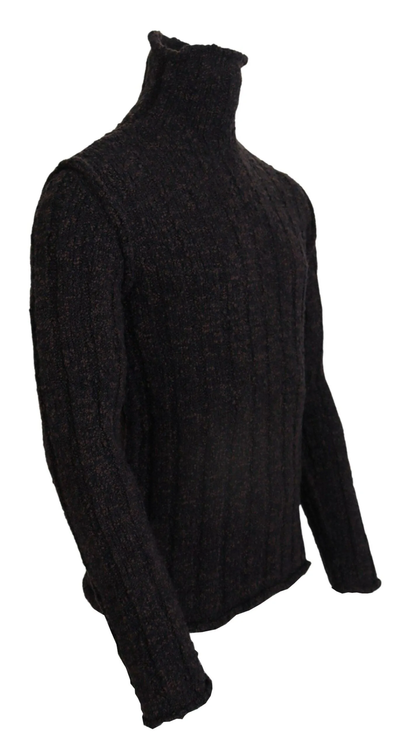 Dolce & Gabbana Brown Wool Knit Turtleneck Pullover Sweater