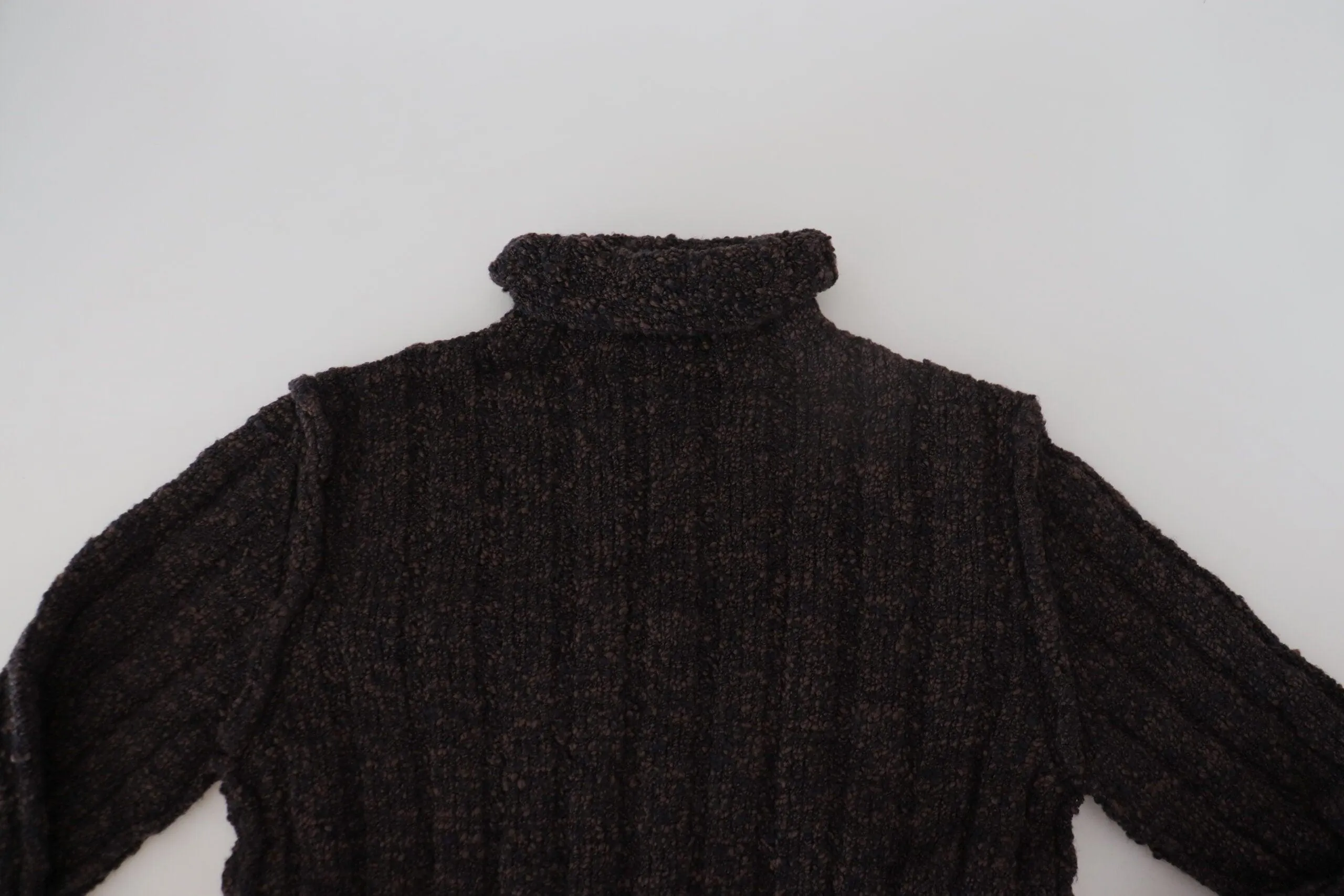 Dolce & Gabbana Brown Wool Knit Turtleneck Pullover Sweater