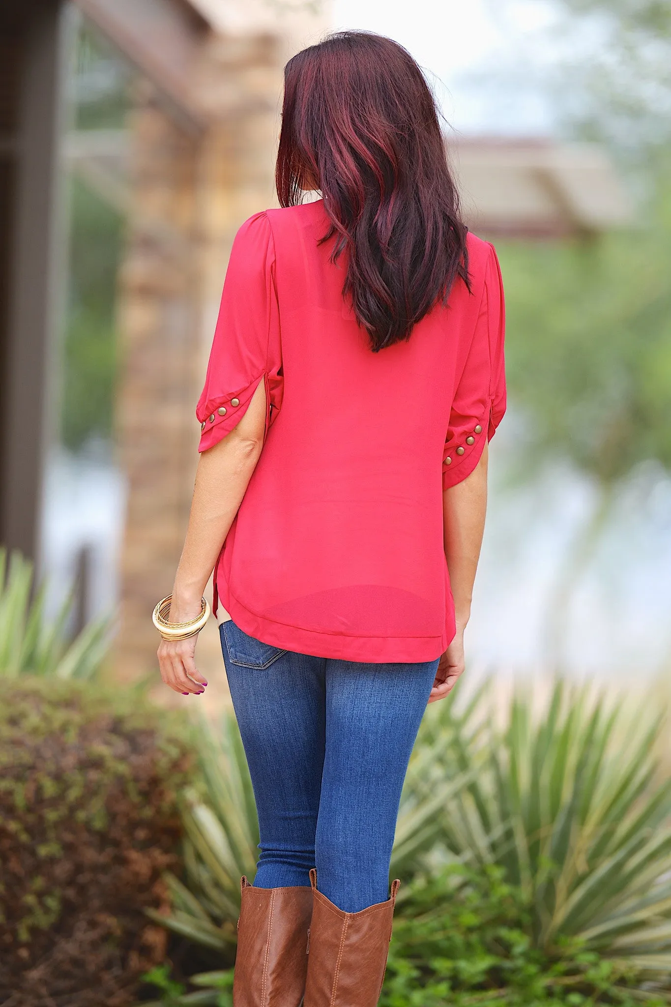 Every Mile A Memory Blouse - Hot Pink