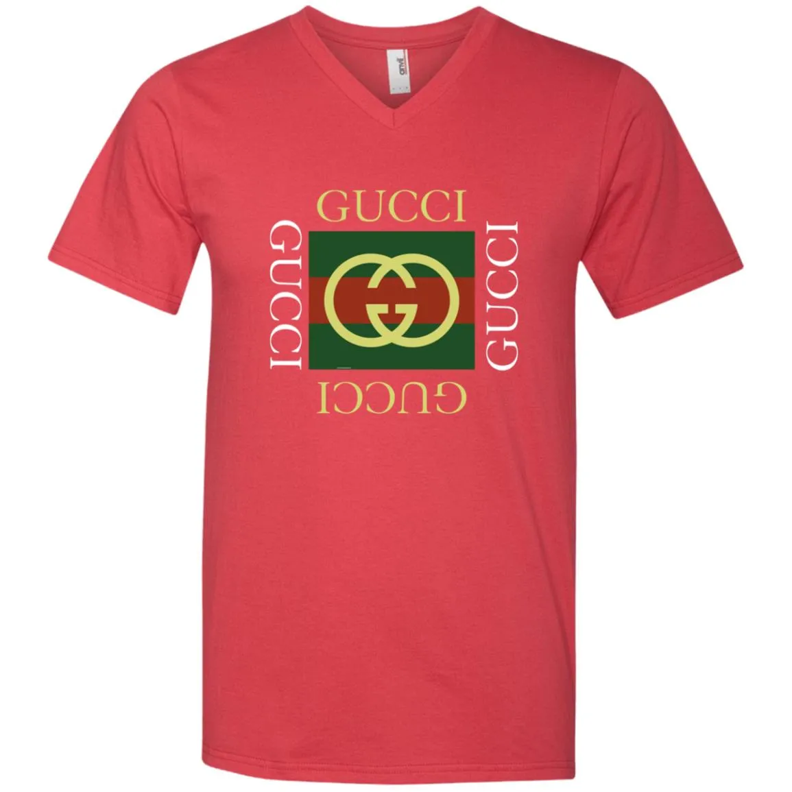 Gucci Logo Gift T-shirt Men V-Neck T-Shirt