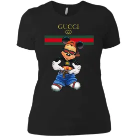 Gucci Logo Mickey Gift Trending T-shirt Women Cotton T-Shirt