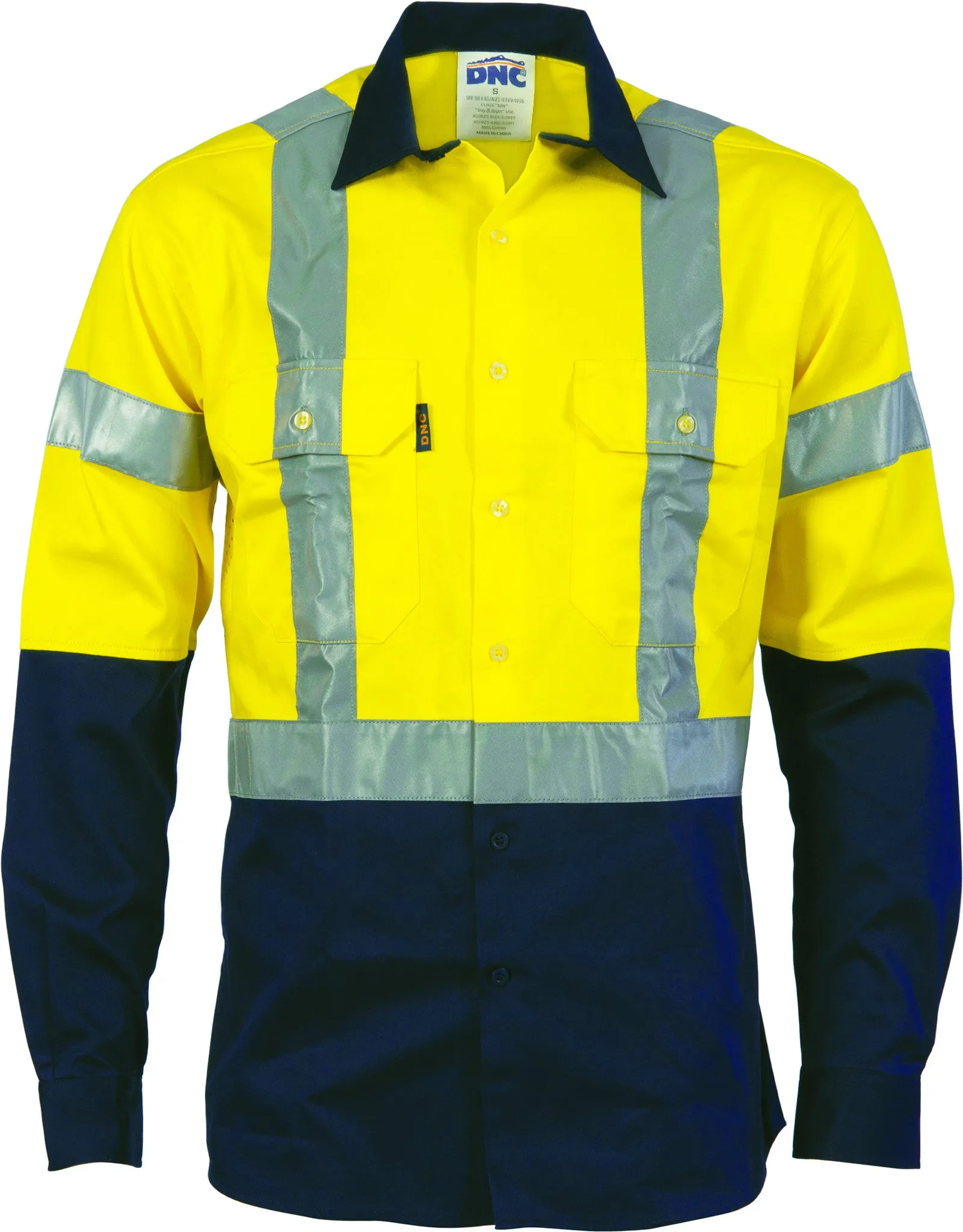 HiVis D/N Vented Drill Long Sleeve with Generic Reflective Tape