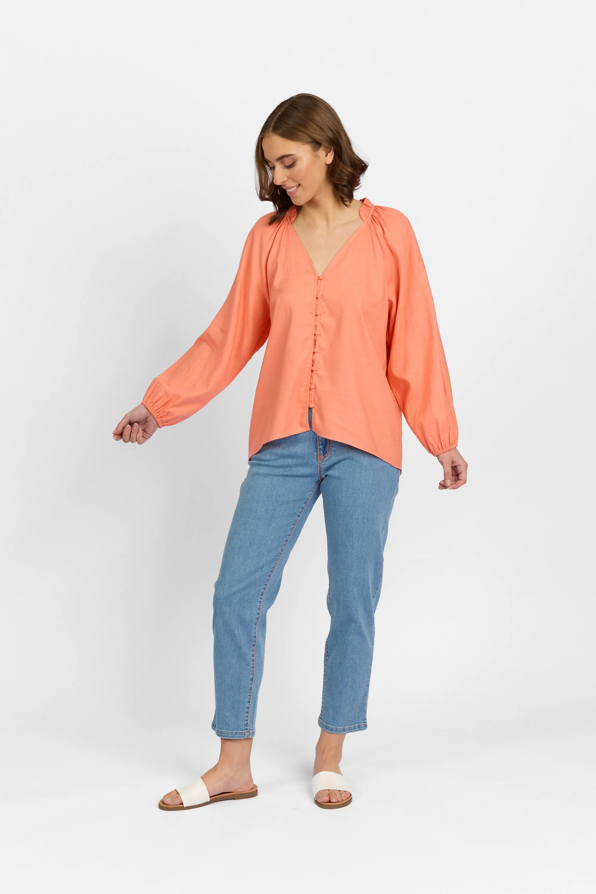 Knewe - Portia Shirt-Coral