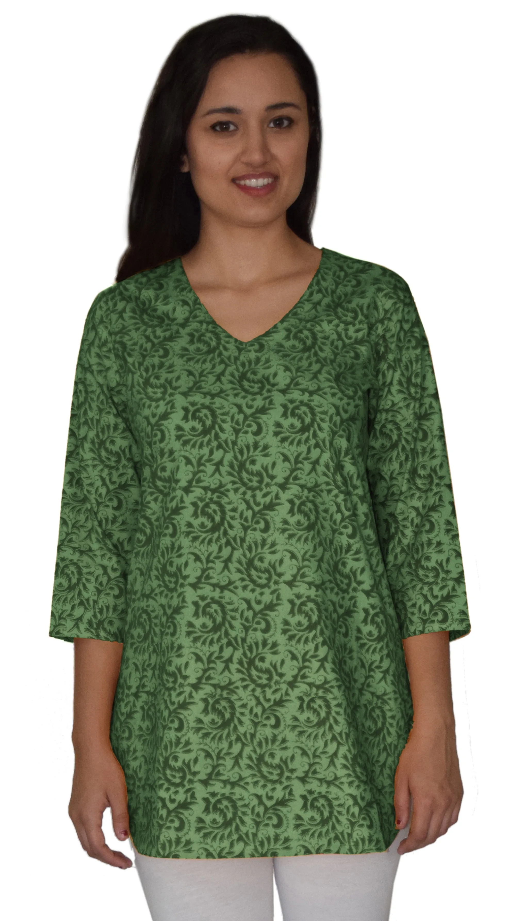 KRITIvint Block Printed Pure Cotton Tunic Top Kurti