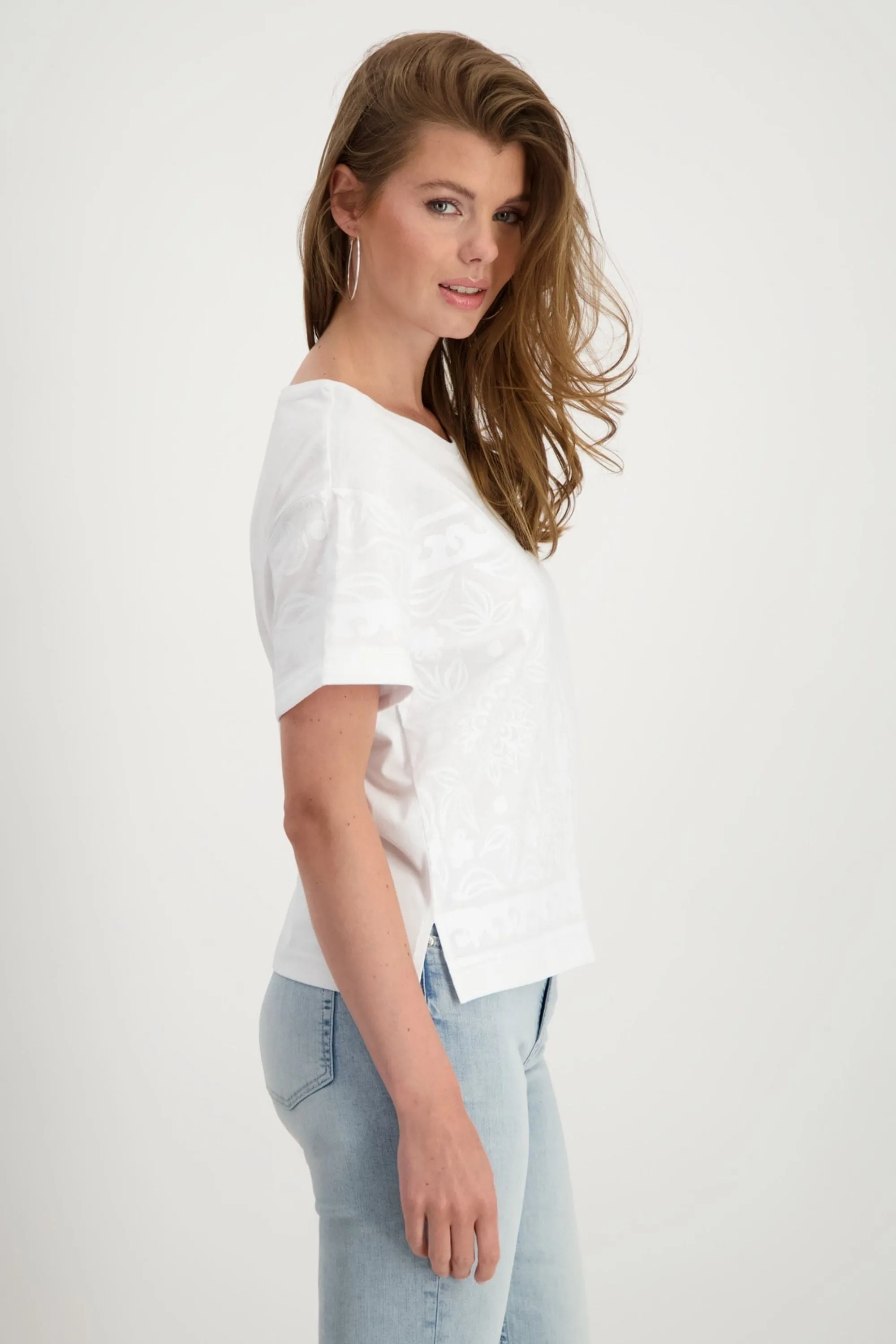 LACE PRINT TEE - 408644MNR