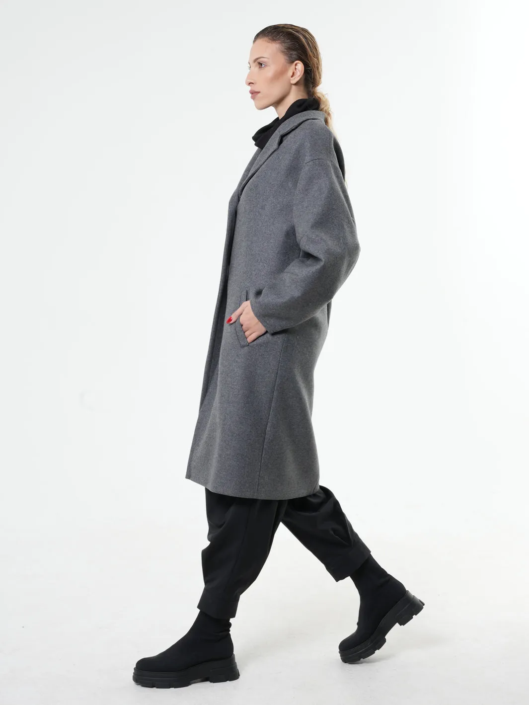 Long Gray Wool Coat