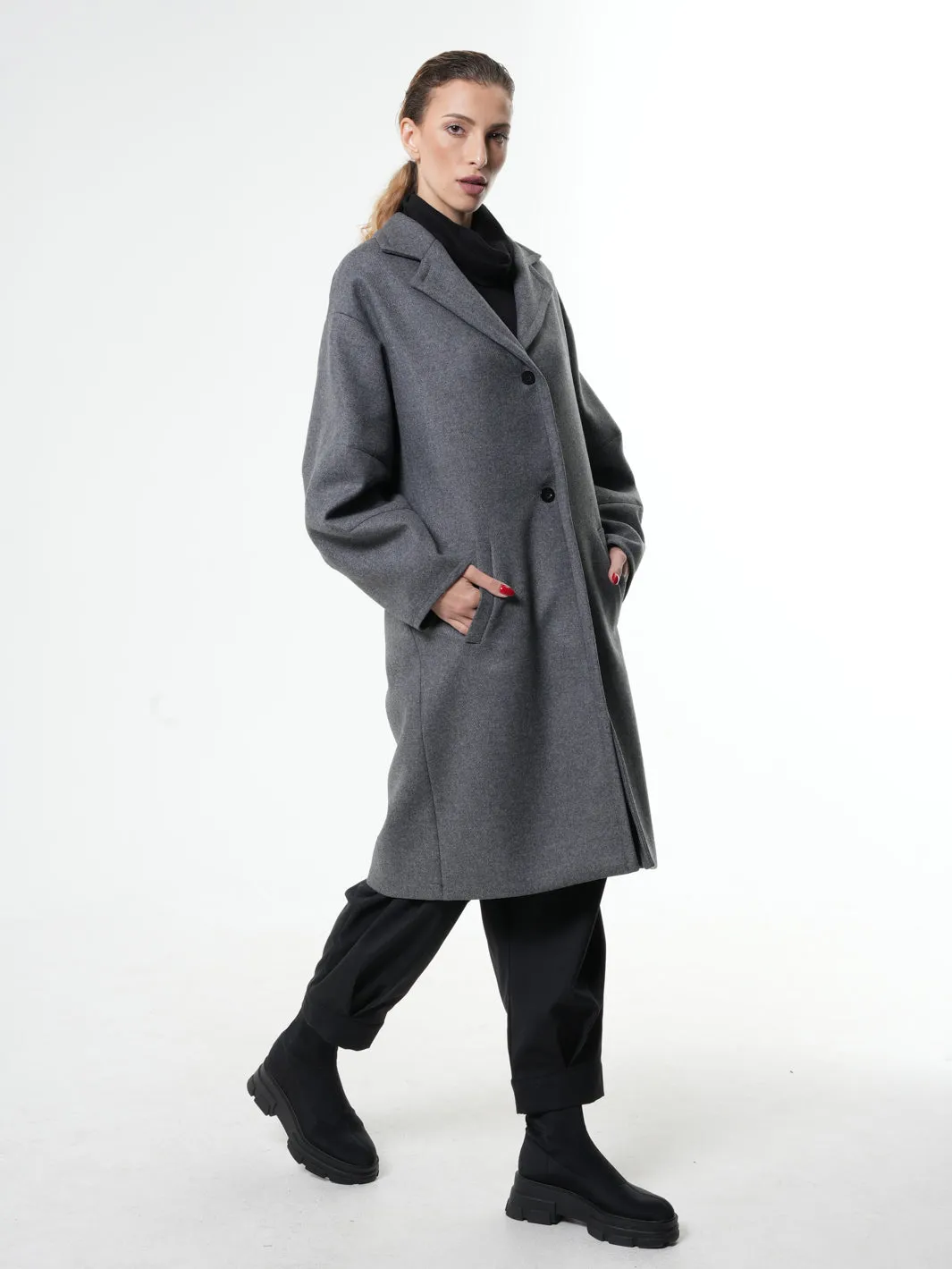 Long Gray Wool Coat