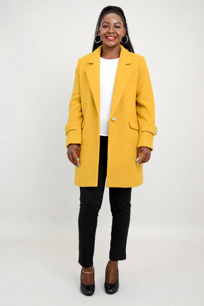 Milan Coat, Mustard, Wool