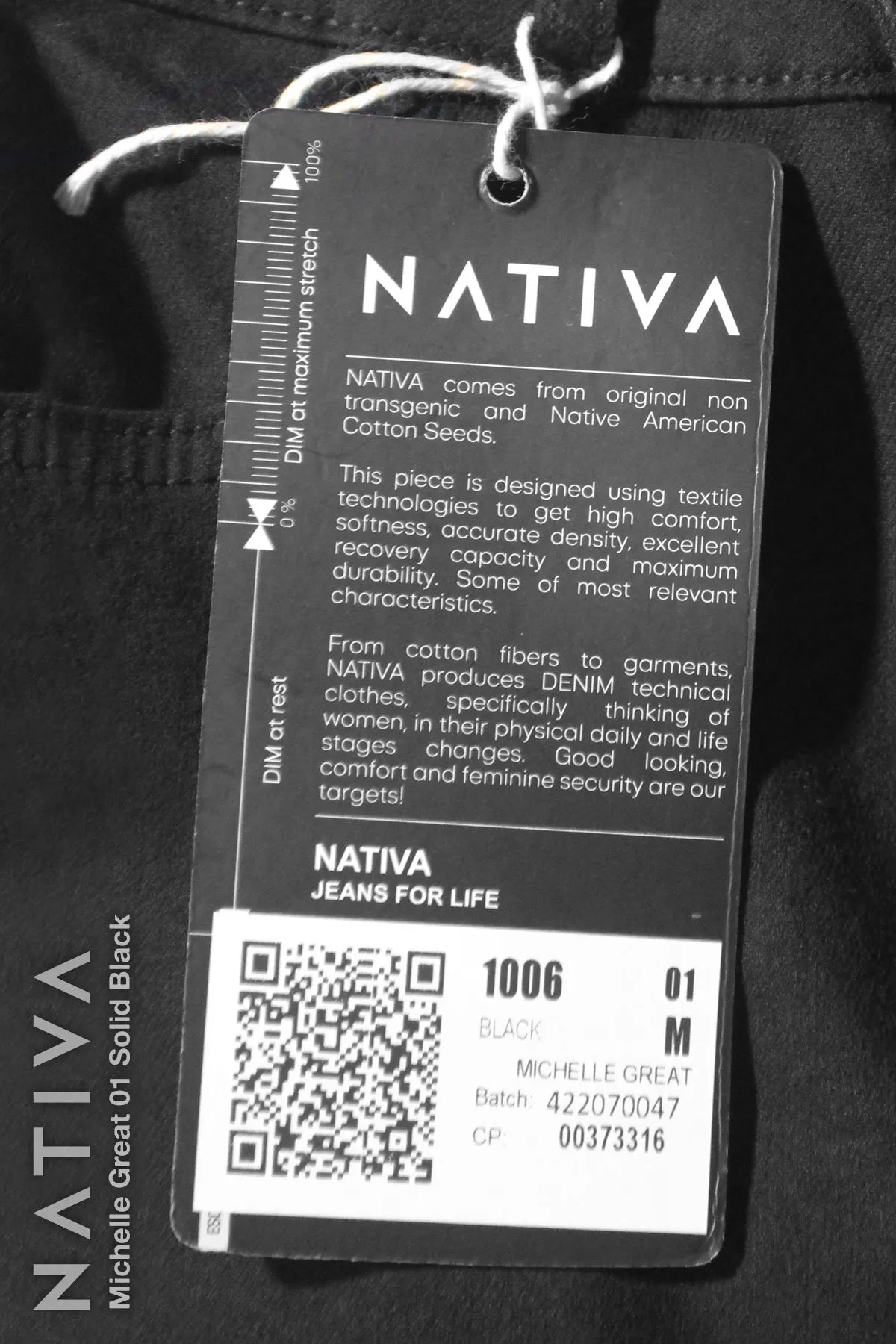 NATIVA, STRETCH JEANS. MICHELLE GREAT 01 BLACK, High Shaping Capacity, All-Season Wear, Hi-Rise Super Skinny Jeans