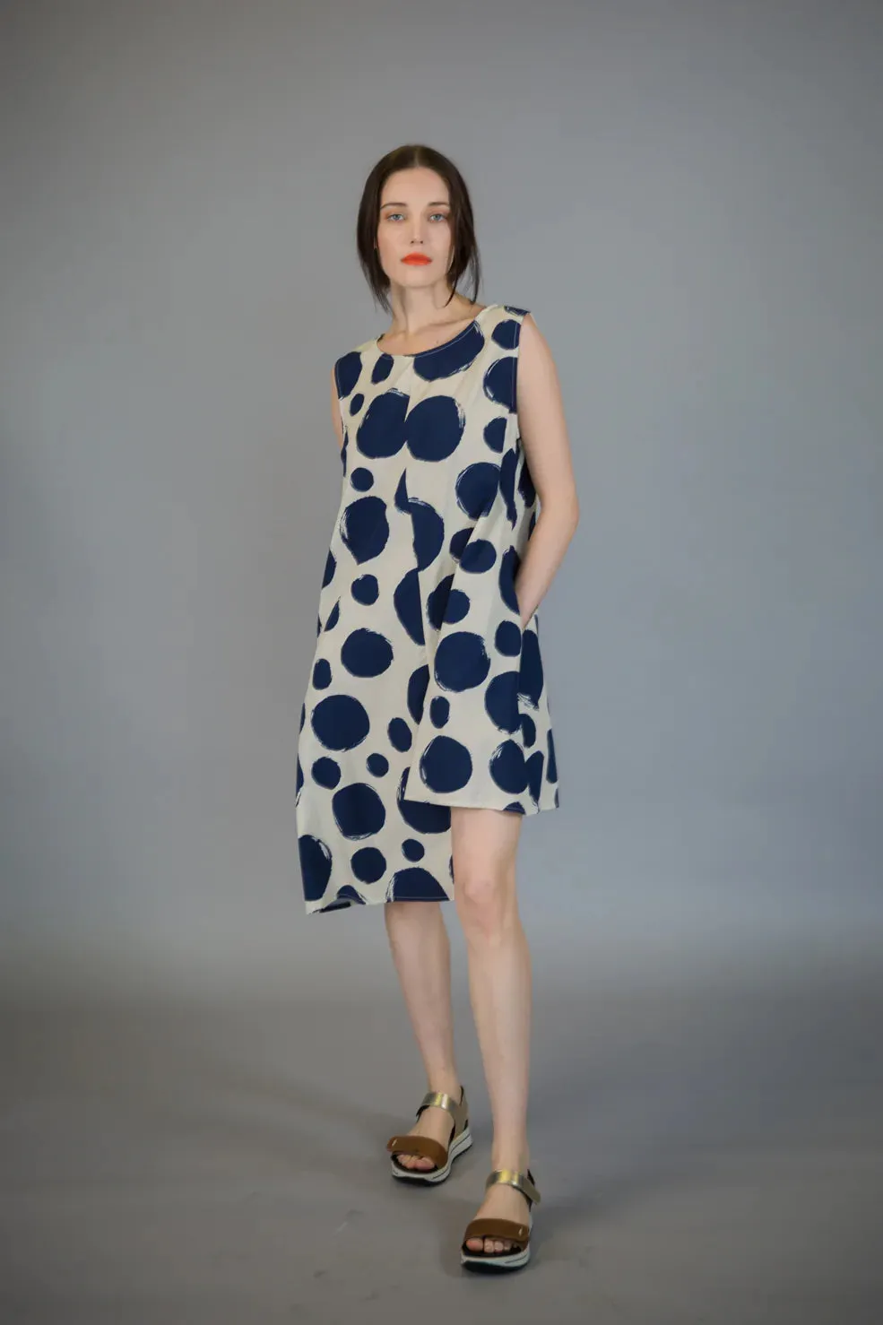 Paolo Tricot Sale, SU8224 Long Polka Dot Tank Dress 50% Off Regular Price