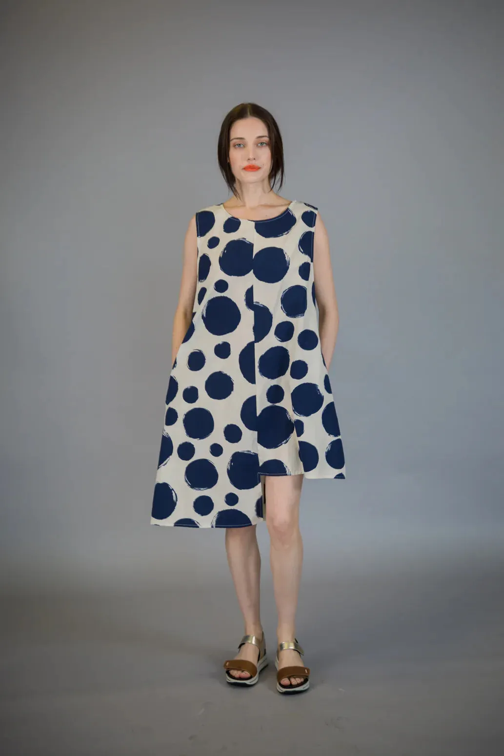 Paolo Tricot Sale, SU8224 Long Polka Dot Tank Dress 50% Off Regular Price