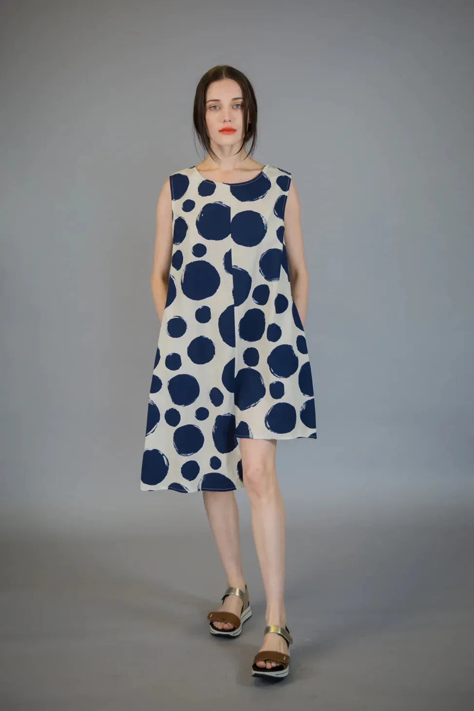 Paolo Tricot Sale, SU8224 Long Polka Dot Tank Dress 50% Off Regular Price