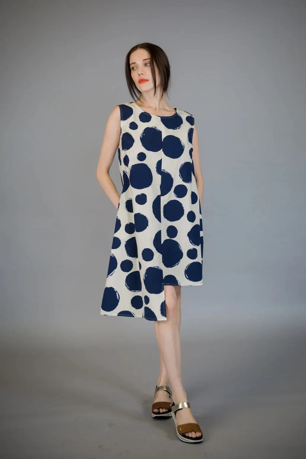 Paolo Tricot Sale, SU8224 Long Polka Dot Tank Dress 50% Off Regular Price