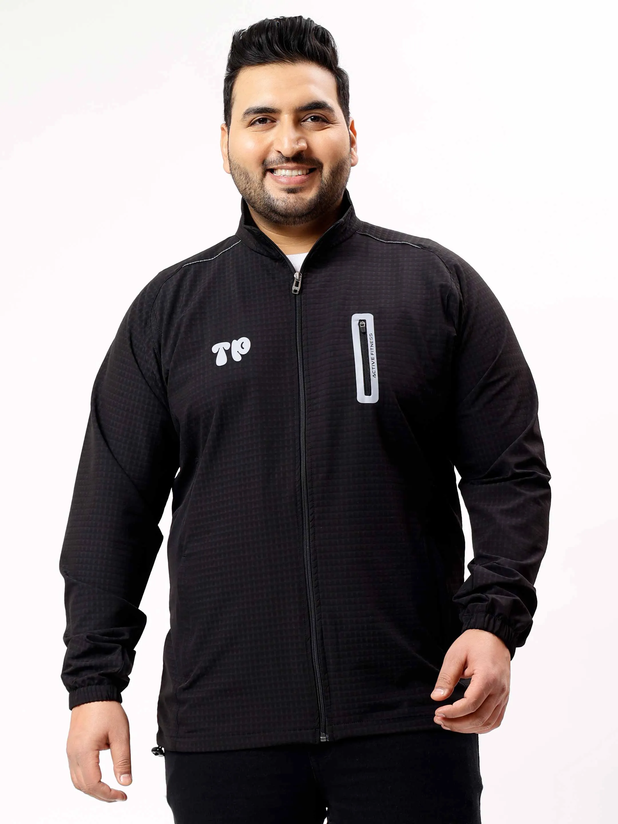 Premium Textured Plus Size Sports Jacket