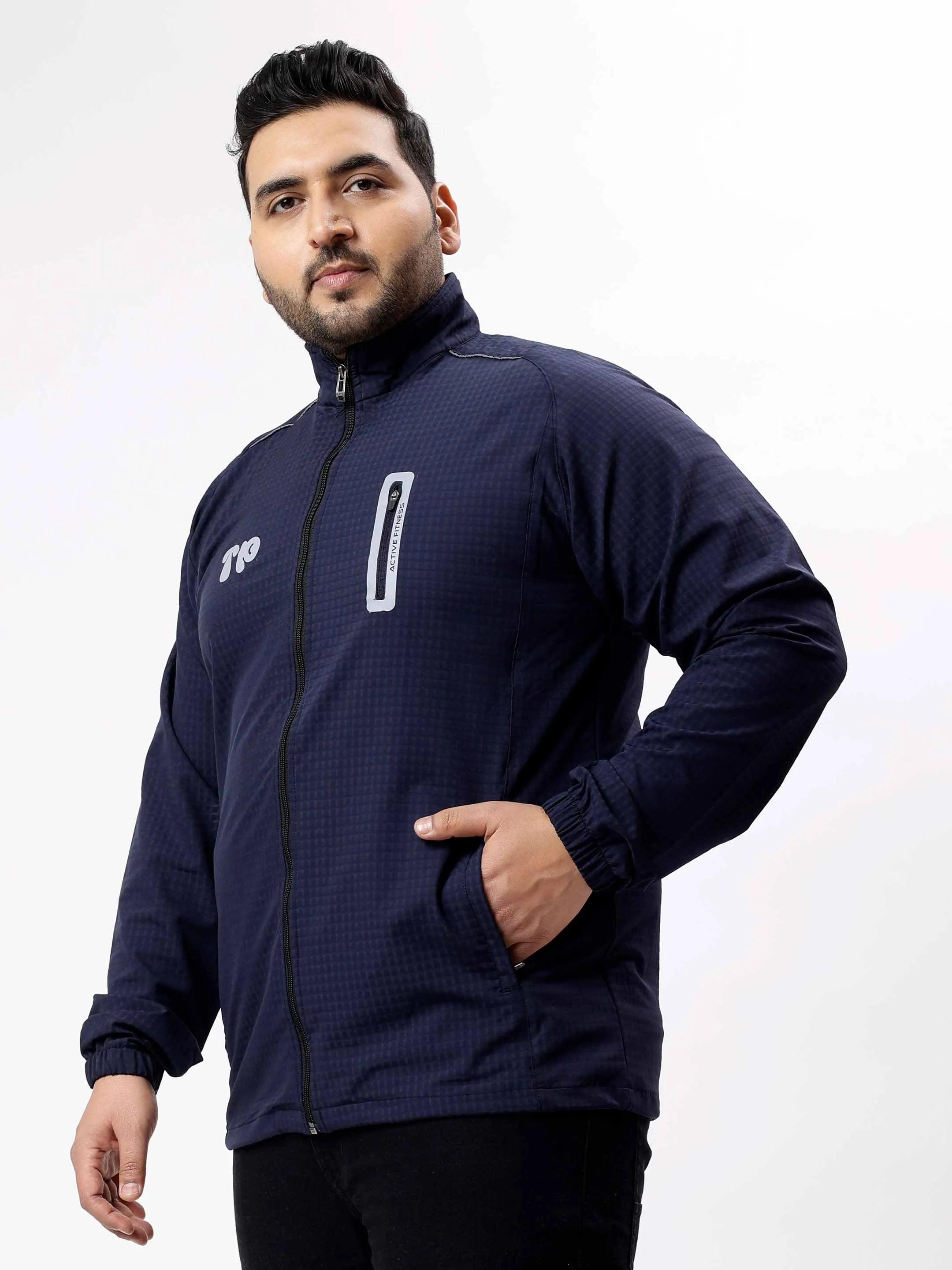 Premium Textured Plus Size Sports Jacket