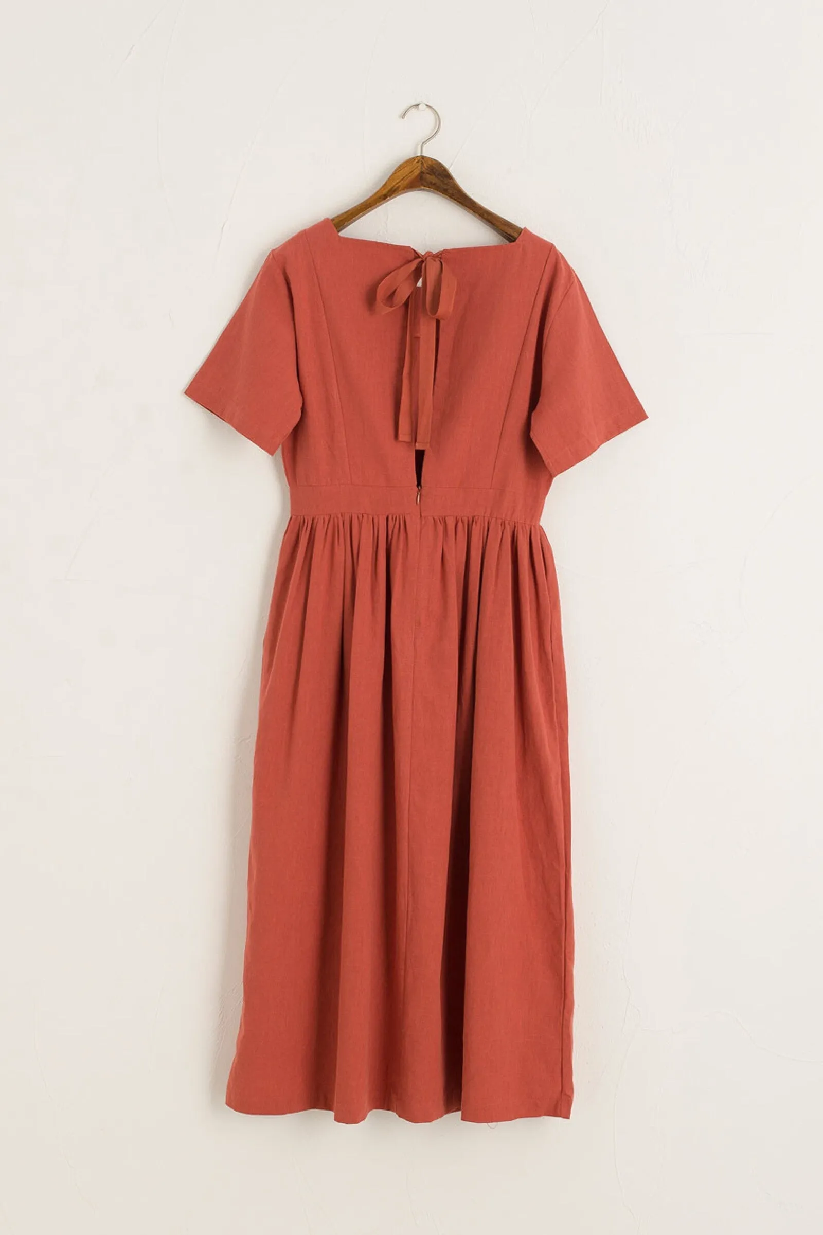 Square Neck Linen Dress