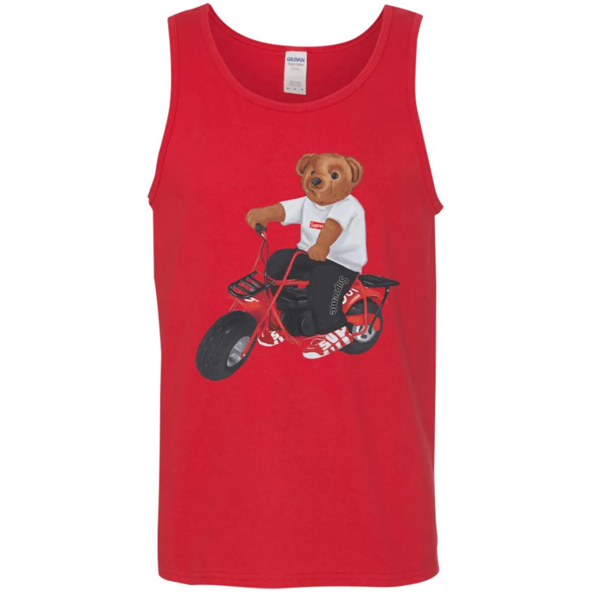 Supreme Bear Moto T-shirt Men Cotton Tank