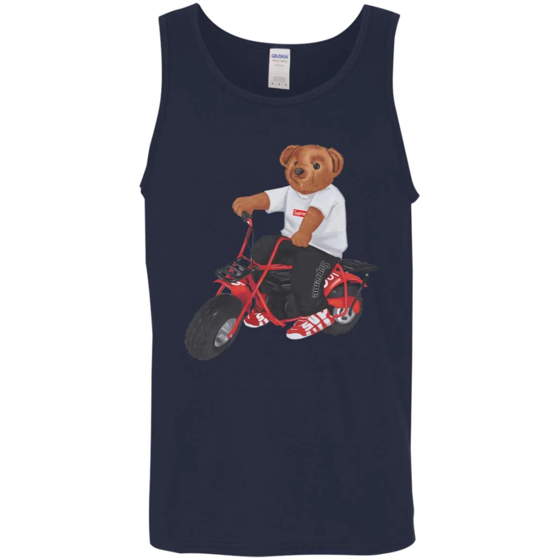 Supreme Bear Moto T-shirt Men Cotton Tank