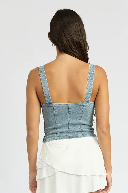 TEEK - CARGO DENIM CORSET TOP