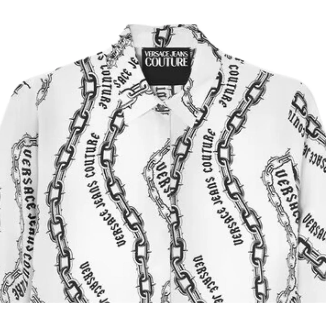 Versace Jeans Couture Chain Couture White & Black Viscose Shirt