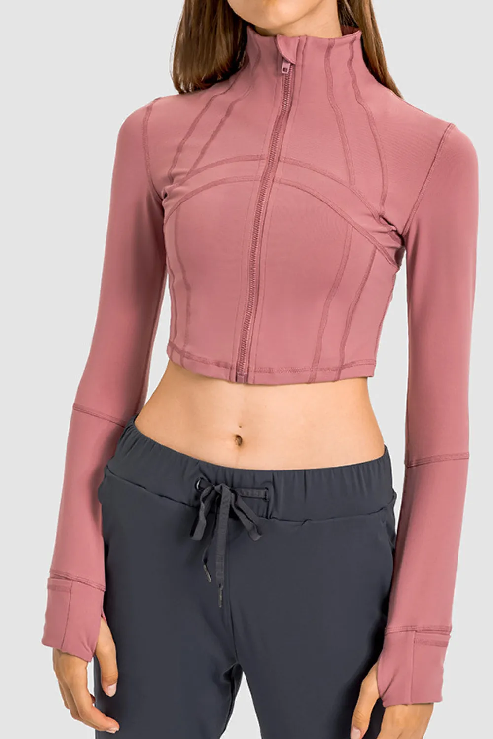 Zip Front Cropped Sports Jacket